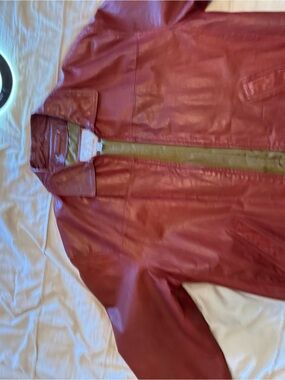 Wilsons Leather Red Leather Jacket with Tan Lining